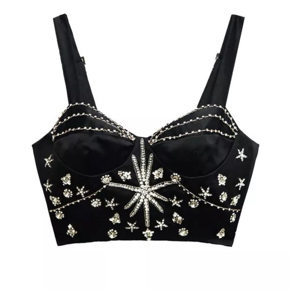 NWOT Fleur du Mal Embellished Bustier
